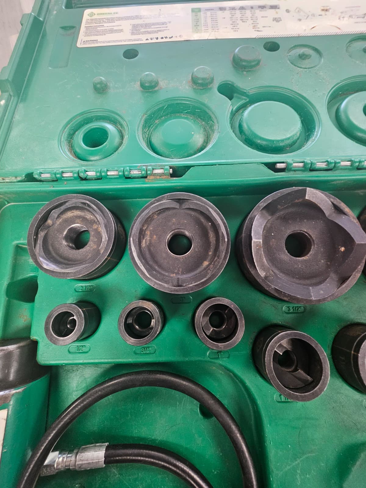 Greenlee 7310SB 11 ton Slug Buster KO Knockout Punch Set 1/2"-4" 767 Pump 6