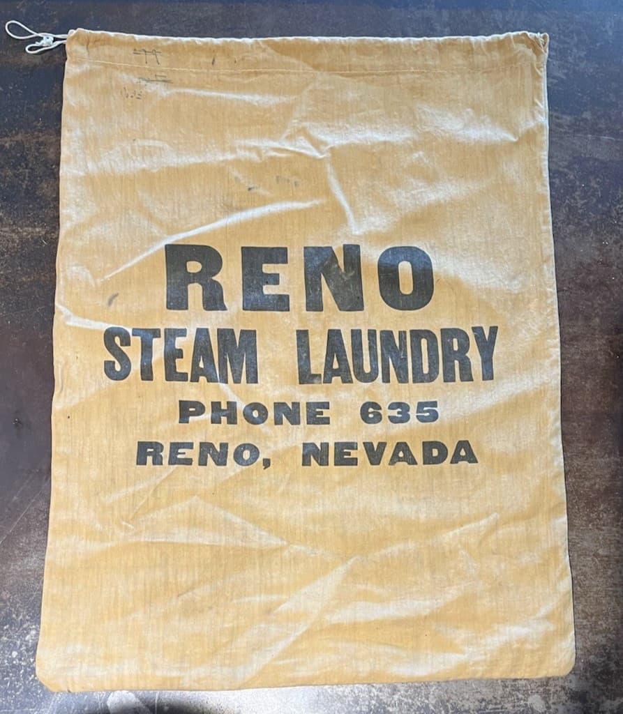 Vintage Reno Steam Laundry Canvas Laundry Bag 22" x 16.5"