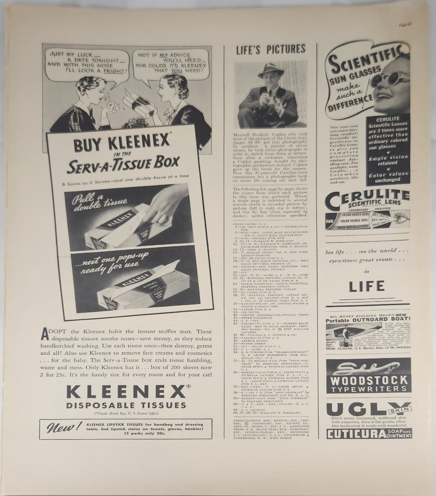 1938 Kleenex Disposable Tissues Vintage Ad serv a tissue box 2