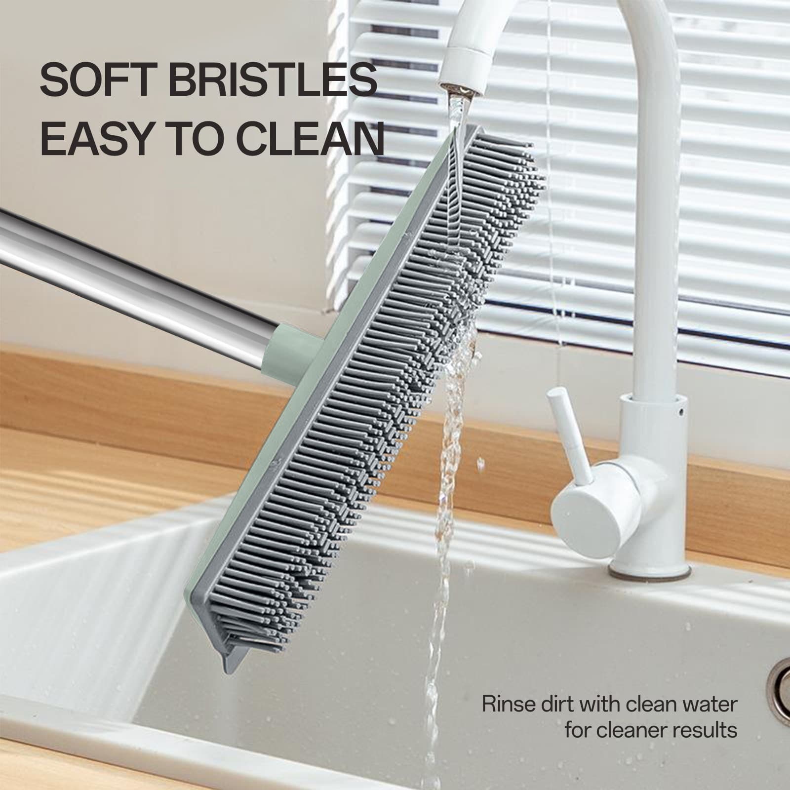 Pet Hair Removal Rubber Broom + Reusable Electrostatic Pet Hair Removal Glove 3