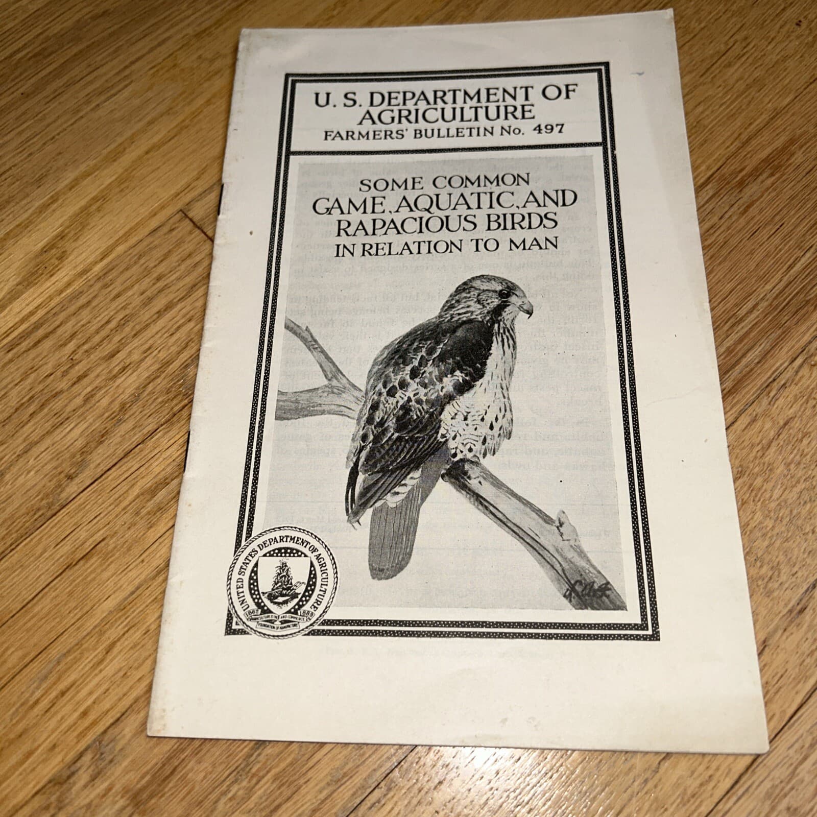 2 USDA Books COMMON USEFUL BIRDS / GAME AQUATIC & RAPACIOUS BIRDS 1926 / 1924 2