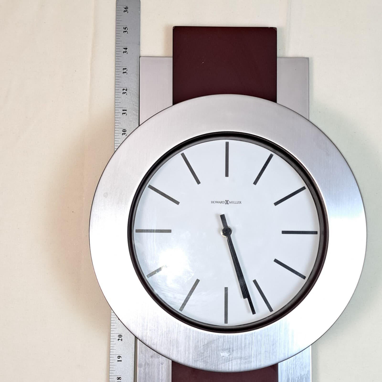 Howard Miller Bergen 625-279 35”x12.5” Quartz Wall Clock MISSING Pendulum  3