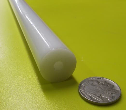 Delrin Acetal White Tube 0.750" Oversize OD x .250" Undersize ID x 12" Length 4