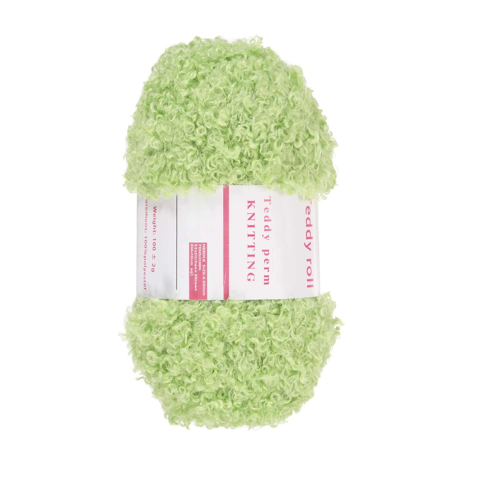 Fur Yarn Polyester Yarn Fluffy Chunky Yarn Green for Crocheting,50m