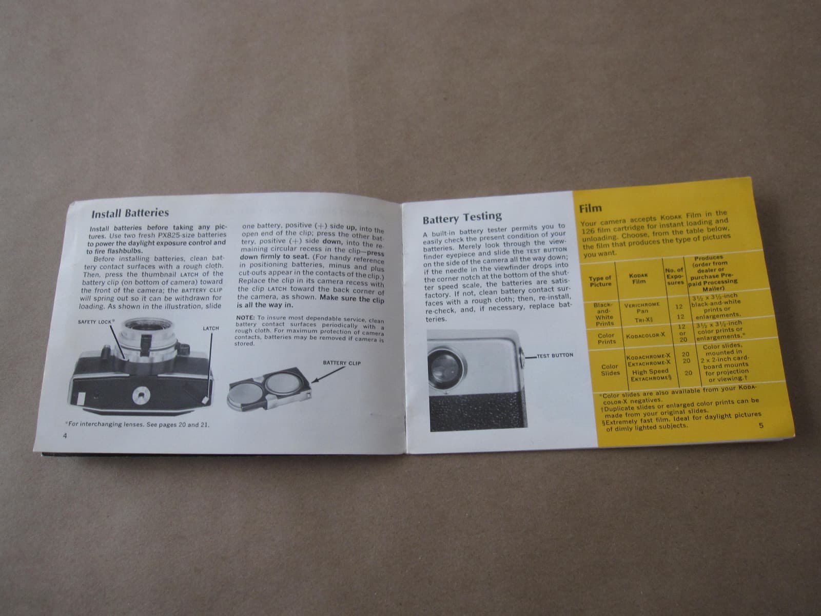 Vintage Kodak Instamatic Reflec Camera Instruction Manual (Printed in USA) 5