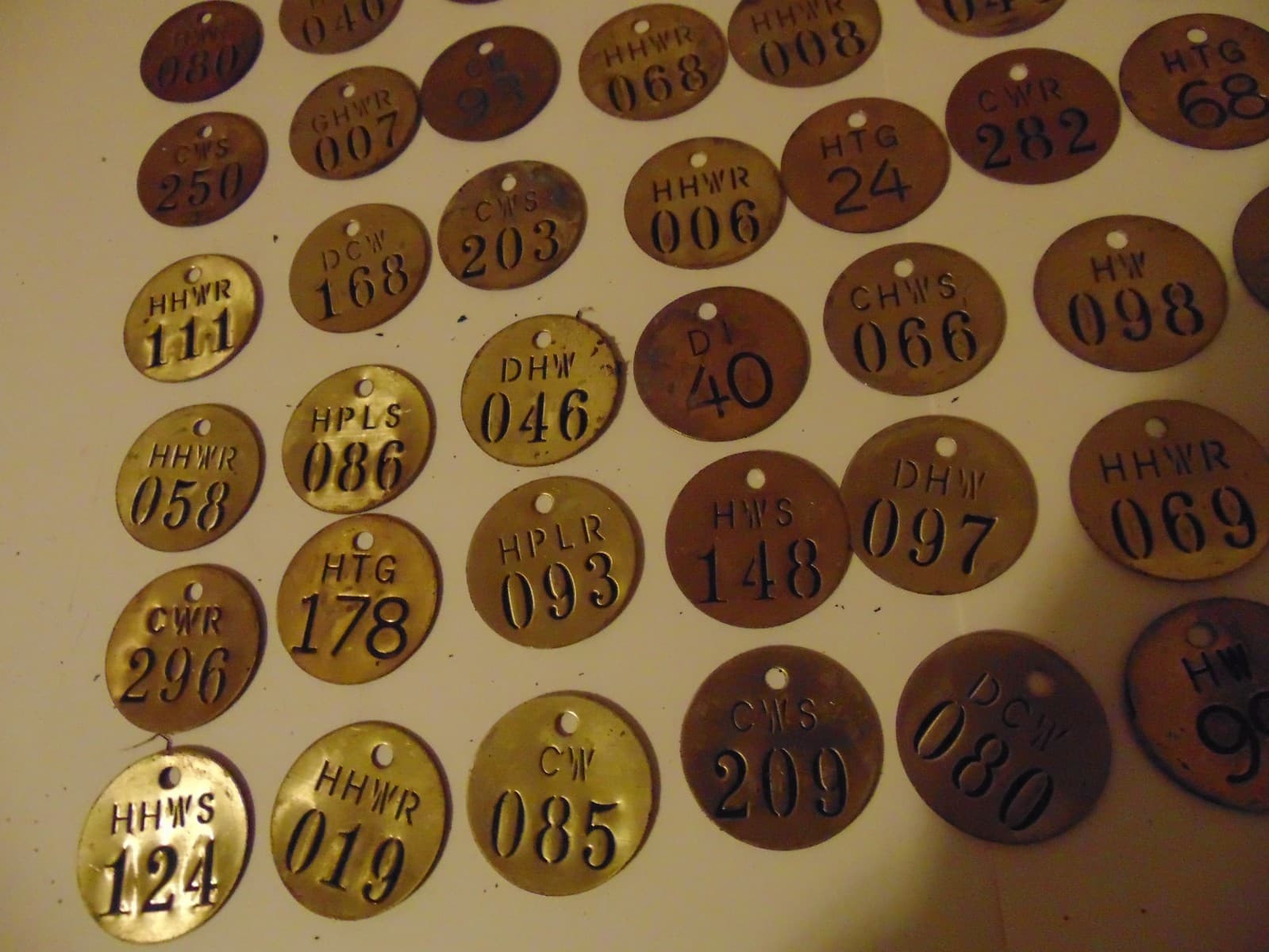 100 Random Number 1.5" Round Brass Tags Industrial Steampunk 5