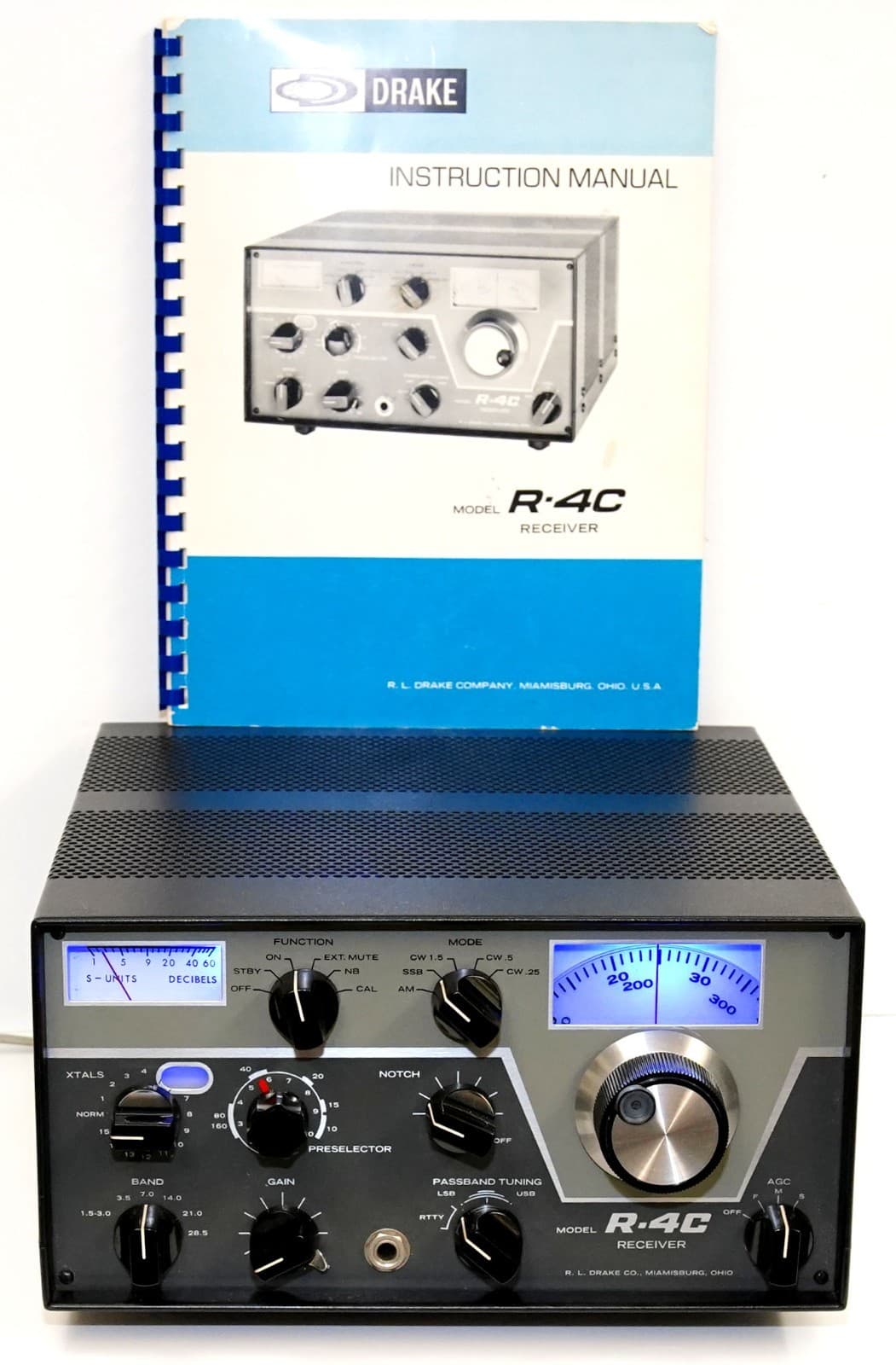 DRAKE R-4C HAM BANDS RECEIVER w/ 4-NB NOISE BLANKER + RCC4 +  MANUAL = EXCELLENT