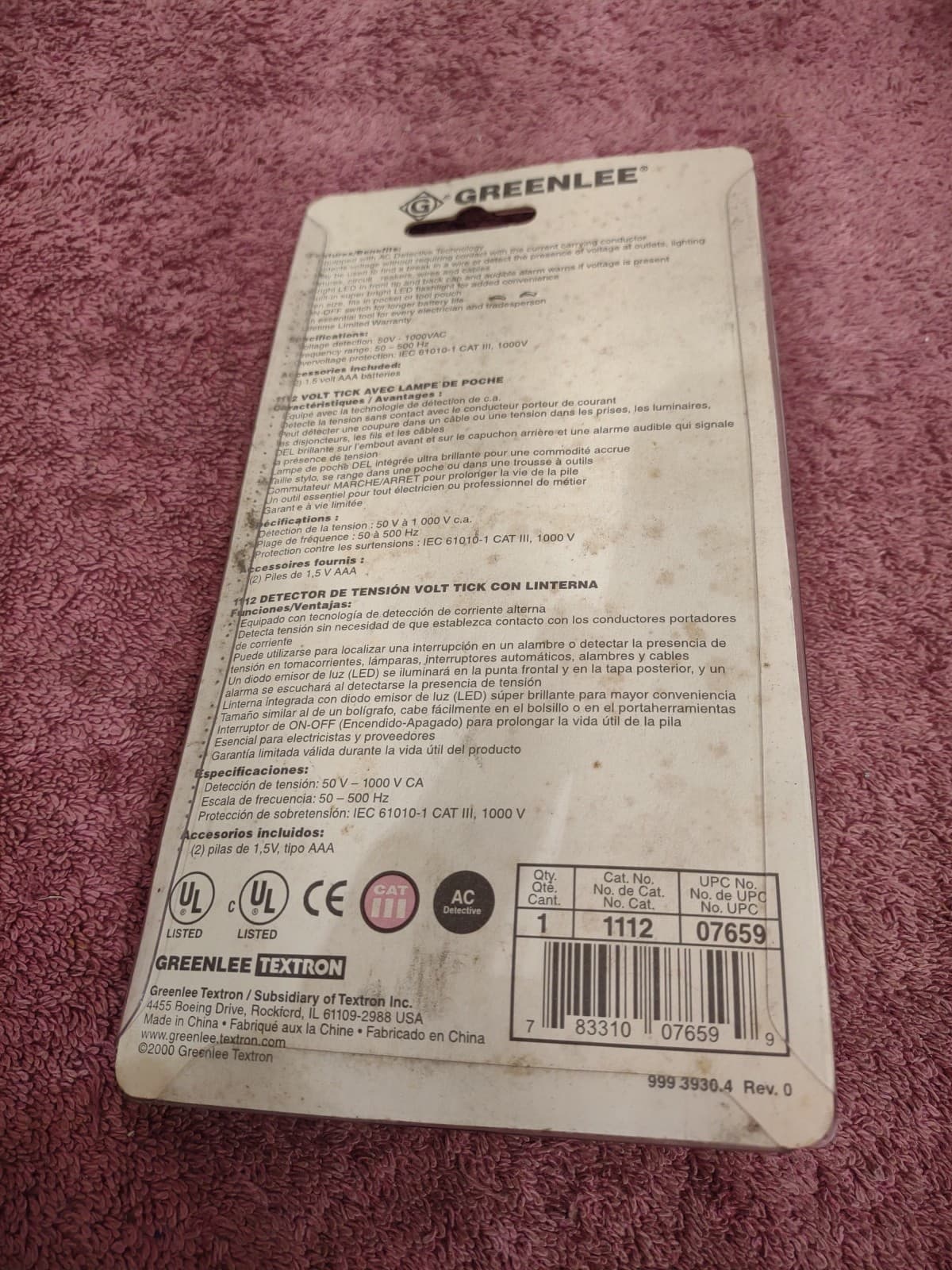 GreenLee #1112 No-Contact Voltage Detector w/ Flashlight Tick Tester 2