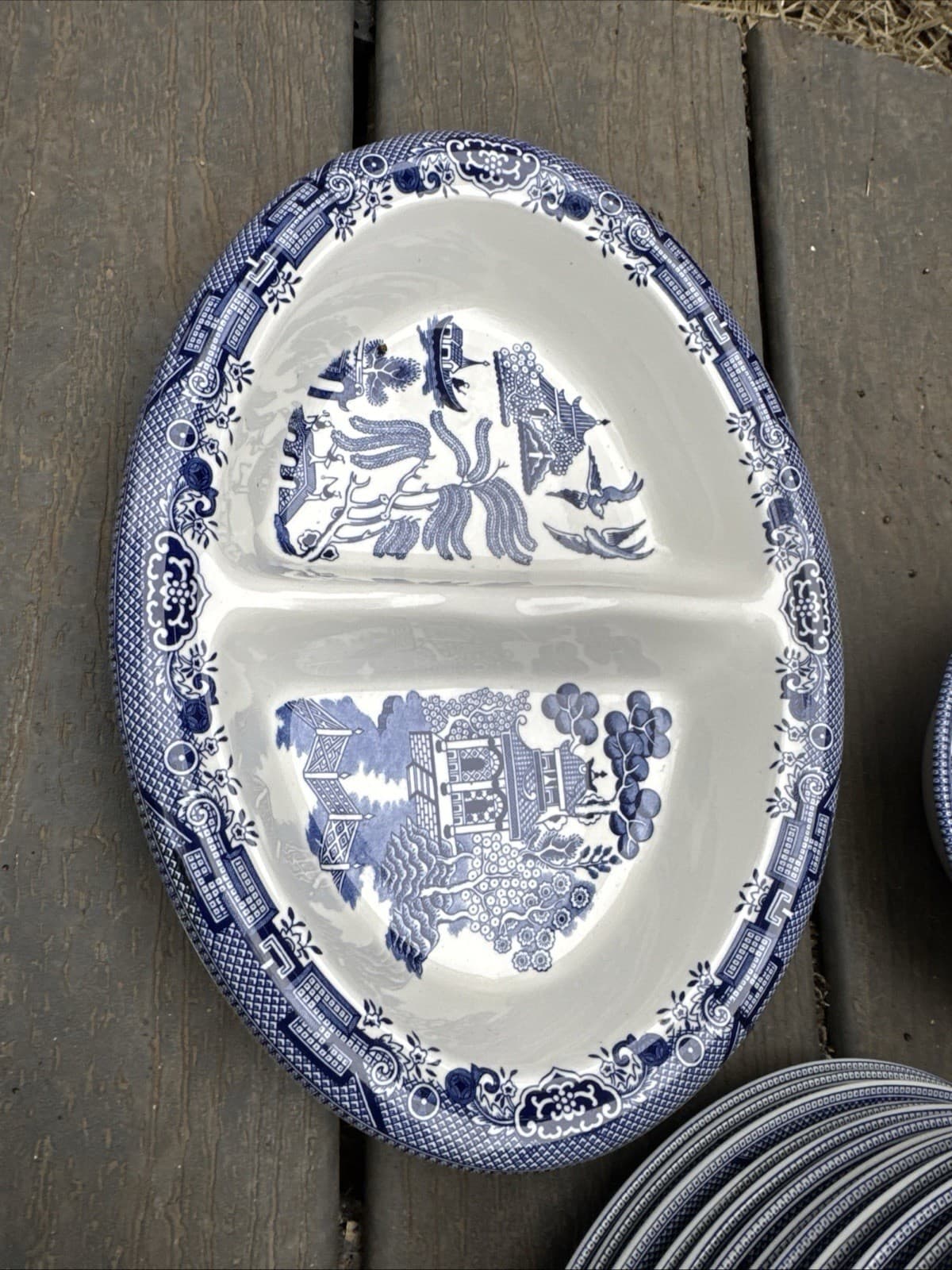 Vintage Blue Willow Dinnerware Set Huge Lot About 55lbs 6