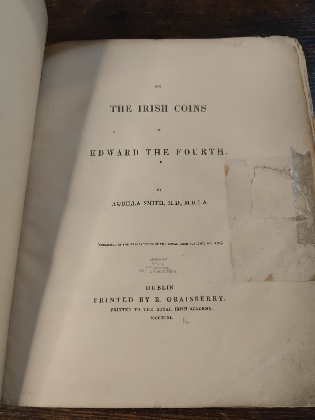 1840 Antiquarian Numismatics Book: On The Irish Coins Of Edward The Fourth 3