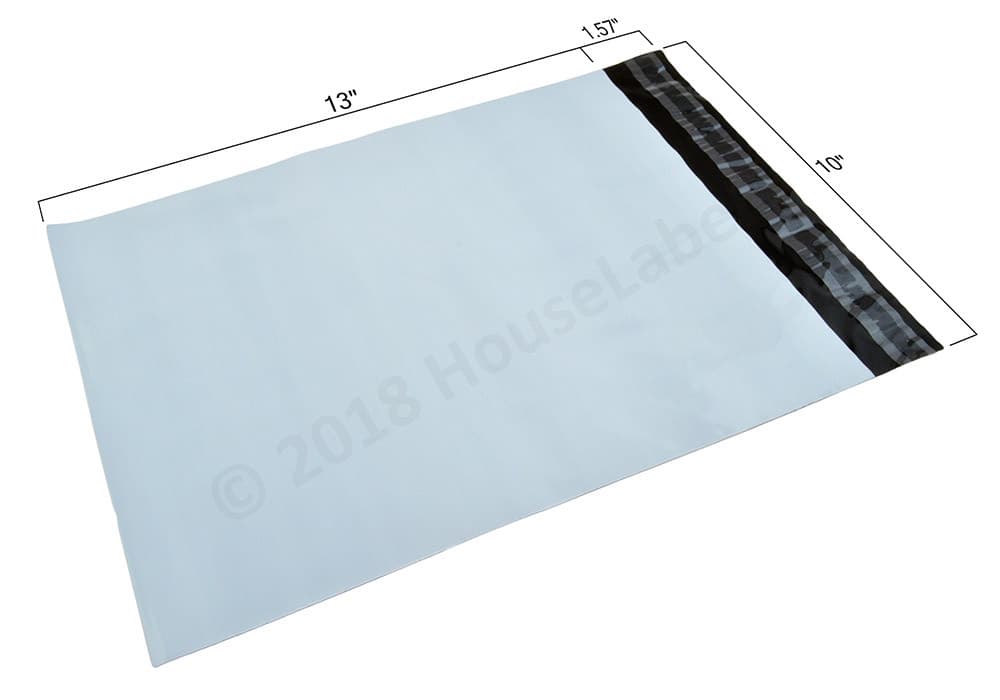 10x13 - #4 POLY MAILERS - (100) Bags - Houselabels - 2.35 MIL Shipping Envelopes