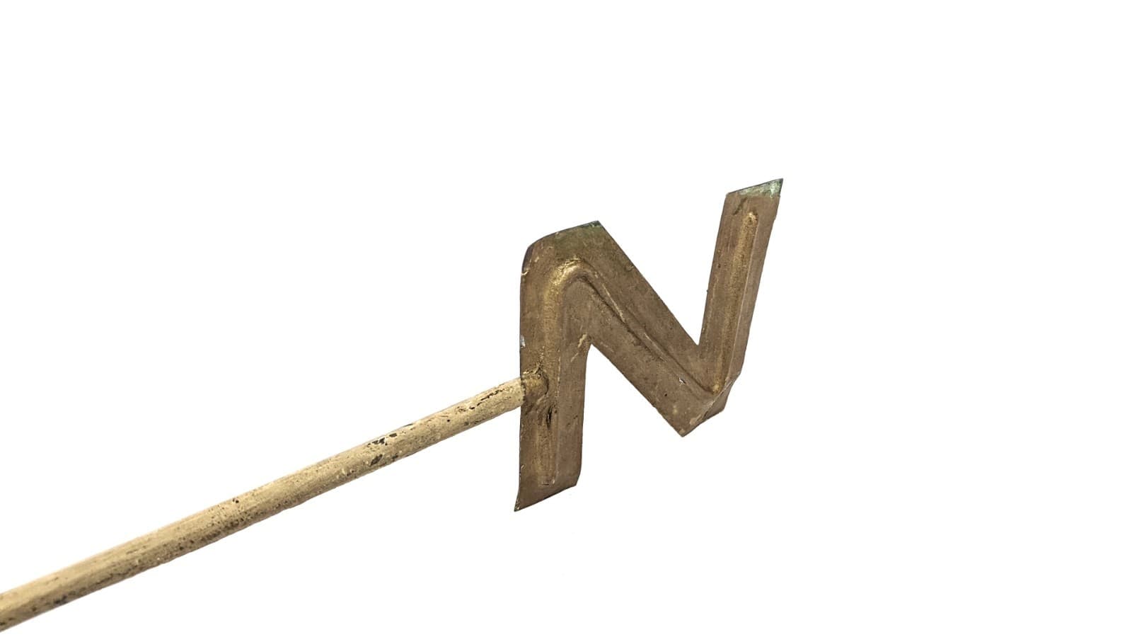 Antique Primitive Folk A Architectural Tin Metal Weathervane Directional Letters 5