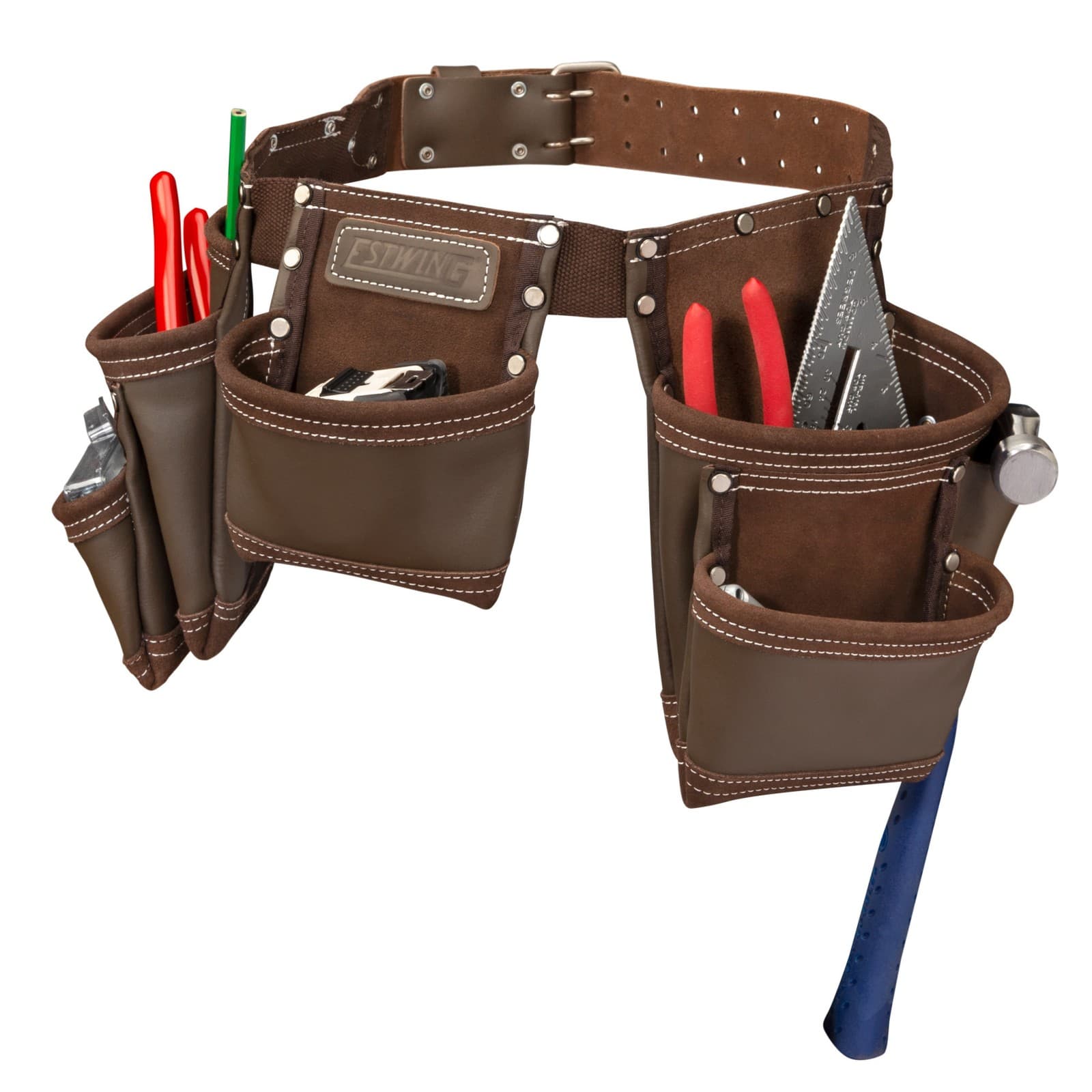 Estwing 7 Pocket Leather Tool Belt Pouch Apron Set 94744 2