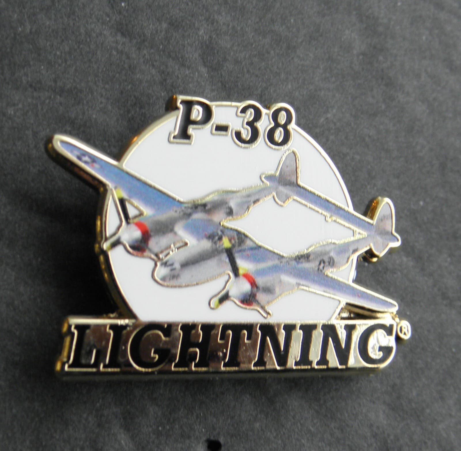 LIGHTNING P-38 FIGHTER AIRCRAFT LAPEL PIN 1.3 inches