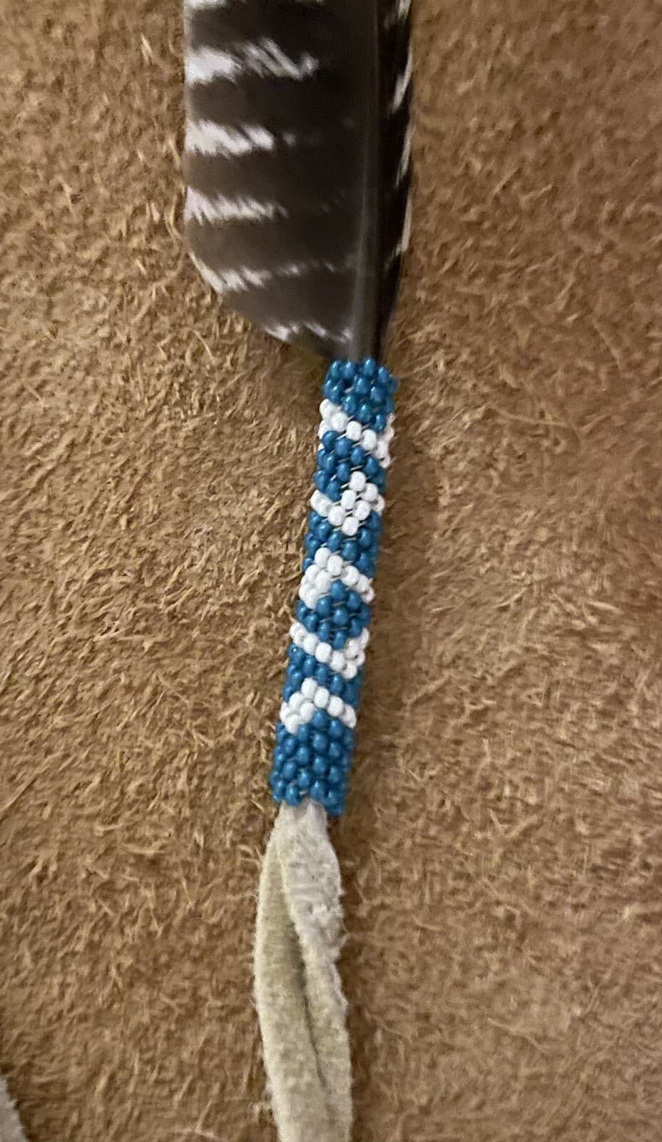 Native American Lakota Sioux Beaded Feather. 4