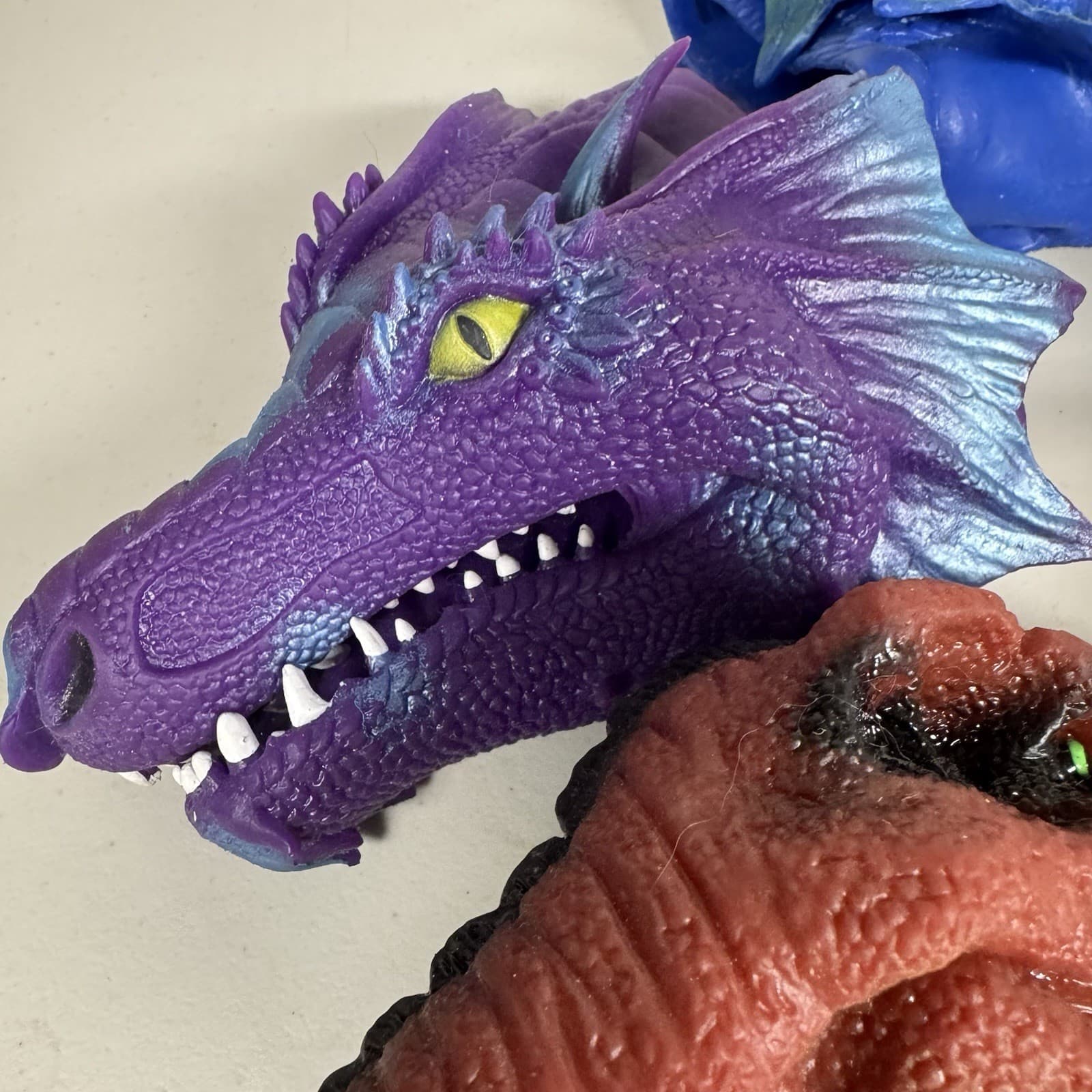 Terrible Lizards Rubber Lot Of 8 Hand Puppets Dinosaur Dragon Snake Schylling 3