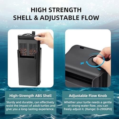 Turtle Tank Filter Internal Power Aquarium Filter Low Water Level  5