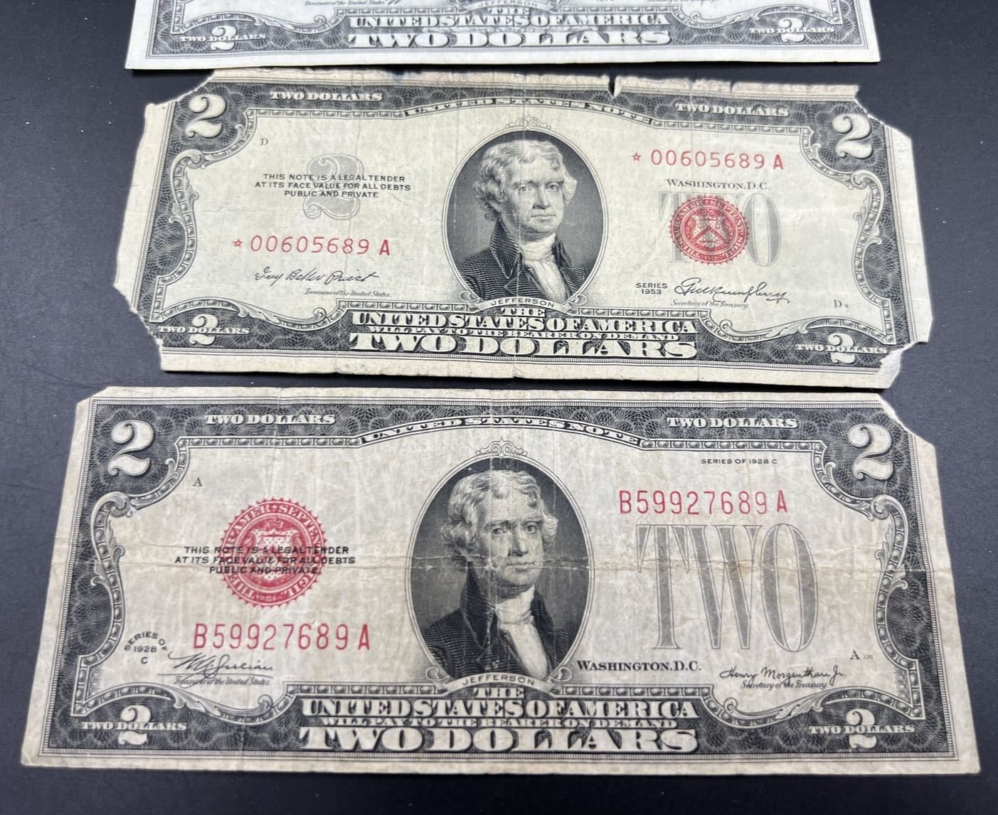 80 Years of Small Size US $2 Bills Set 1928 1953 * Star 1976 & 2009 Star Bills 4