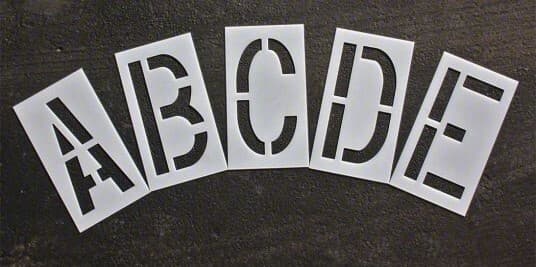 RAE STL-116-8245 Pavement Stencil 24 in Alphabet Kit - 1/16"