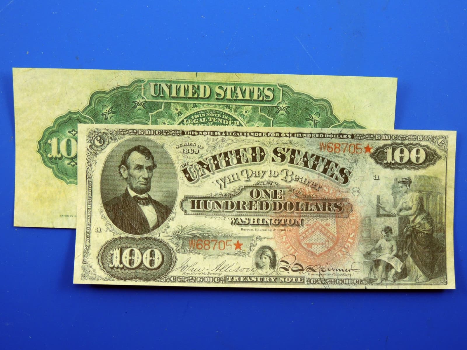 Reproduction $100 1869 Rainbow US Paper Money Currency Copy