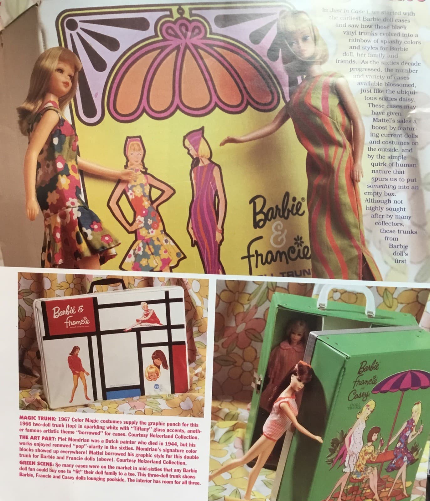 10p History Article + Pics - VTG 1960s Mattel Barbie & Friends Doll Cases Trunks 4