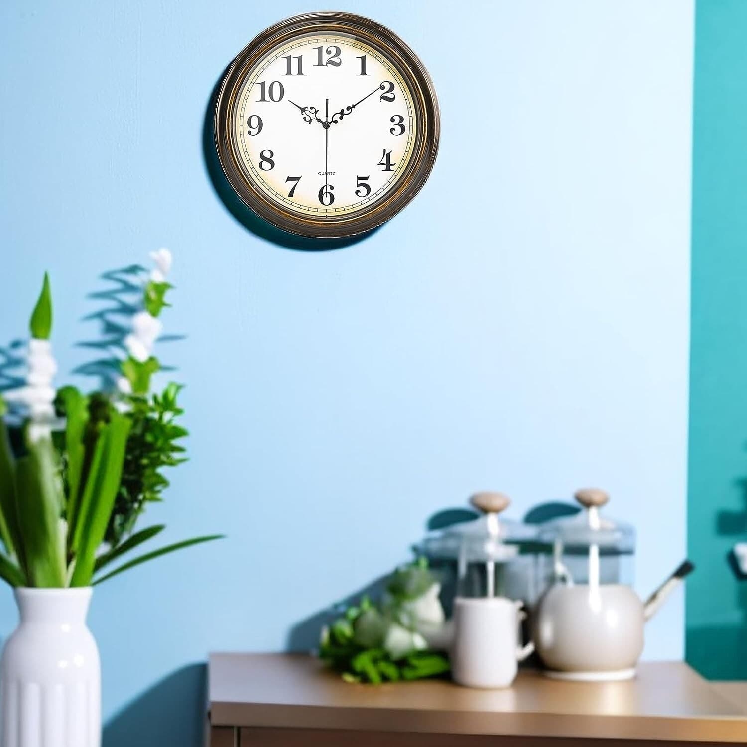 Wall Clock Battery Operated Silent Non-Ticking Vintage Wall Clock for LivingRoom 6