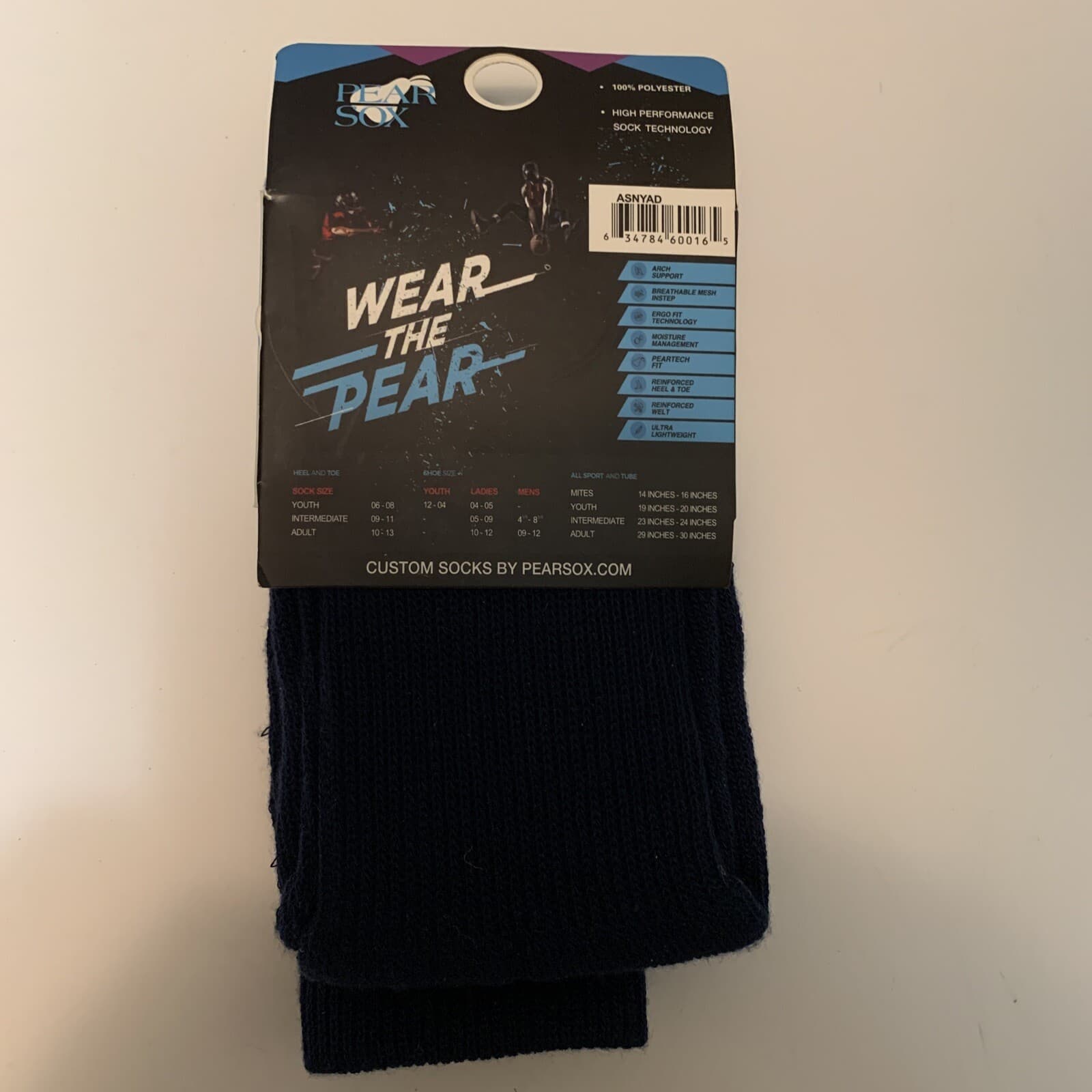PEAR SOX PERFORMANCE ADULT BASEBALL BLUE SOCKS 3