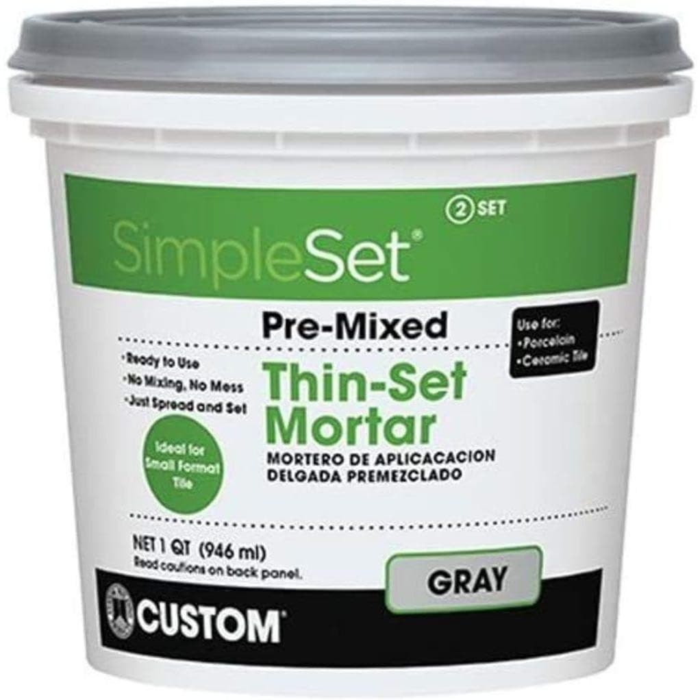 CUSTOM Building Products SimpleSet Pre-Mixed Thin-Set Mortar 1 QT Gray
