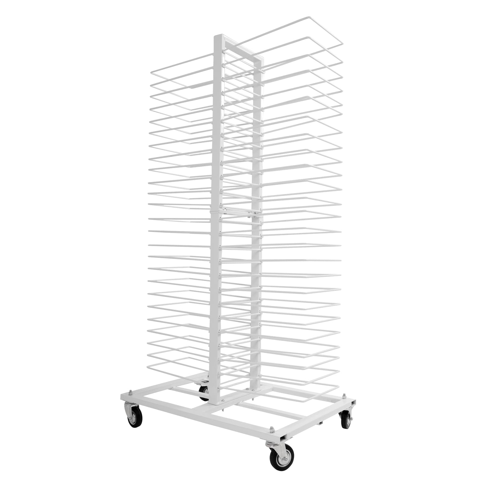 25LBS 4 Casters White Art Drying Rack For Doors/Shelves/Paint Shops 50 Shelves 2