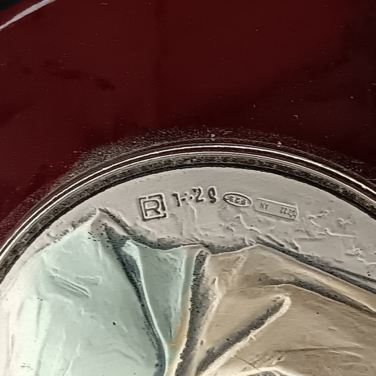 VTG Madonna & Child Rosary Box Sterling Silver & Wood Jewelry Trinket Box 3"x1" 5