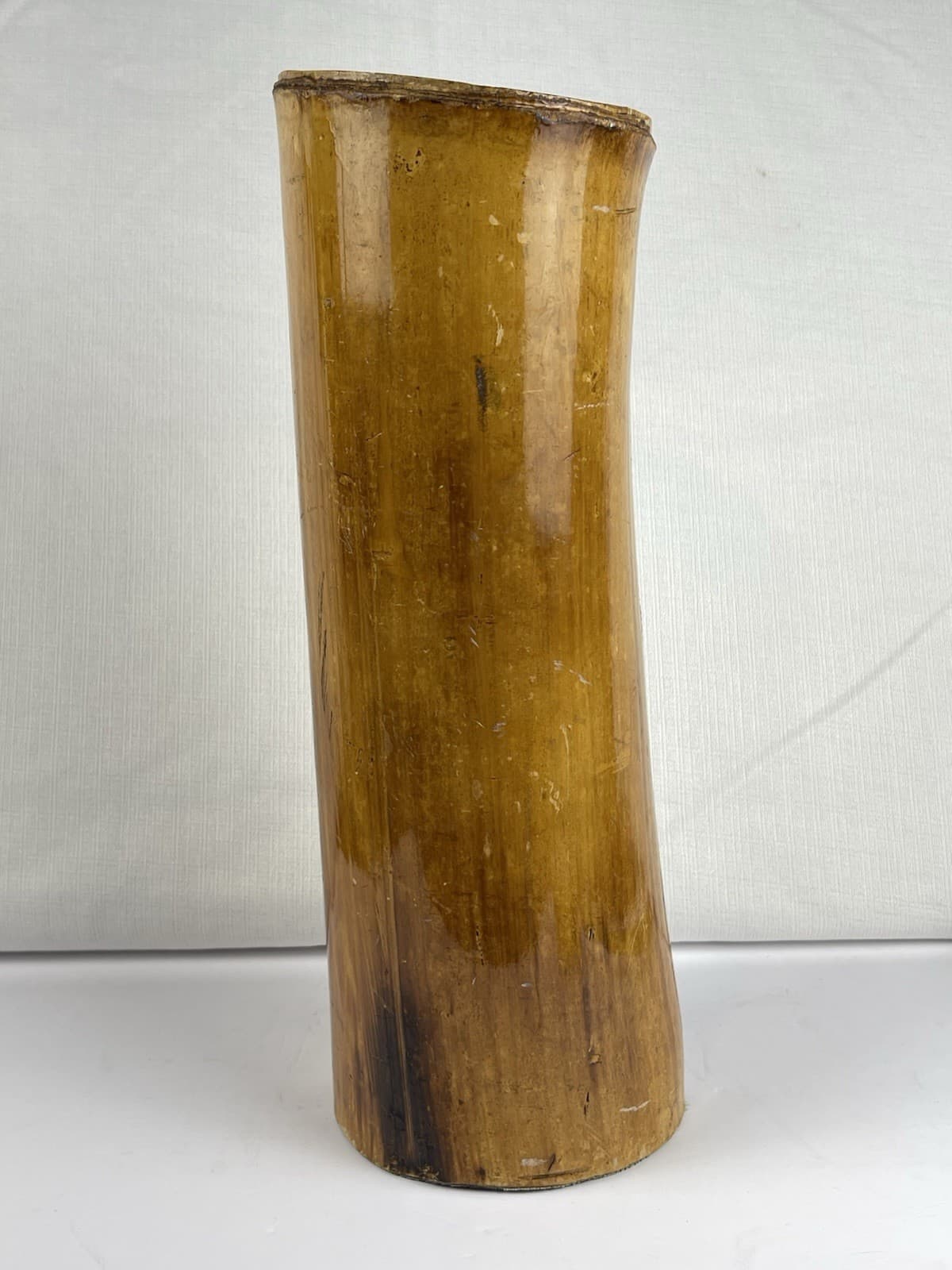 Hand-Carved Wooden Slit Drum | Vintage Talking Instrument for Art or Music 14 in 5