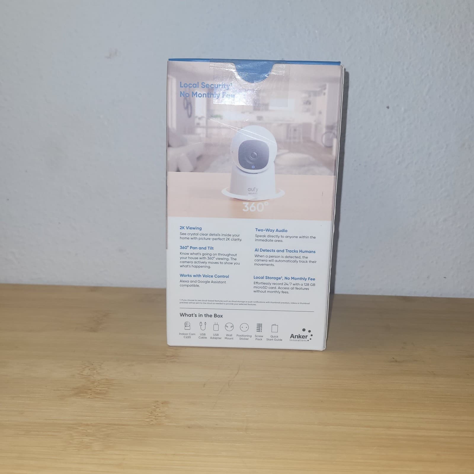 eufy Security Indoor Cam C220 (T8W11121-4) Wired 2K 360 Surveillance Camera NEW! 3