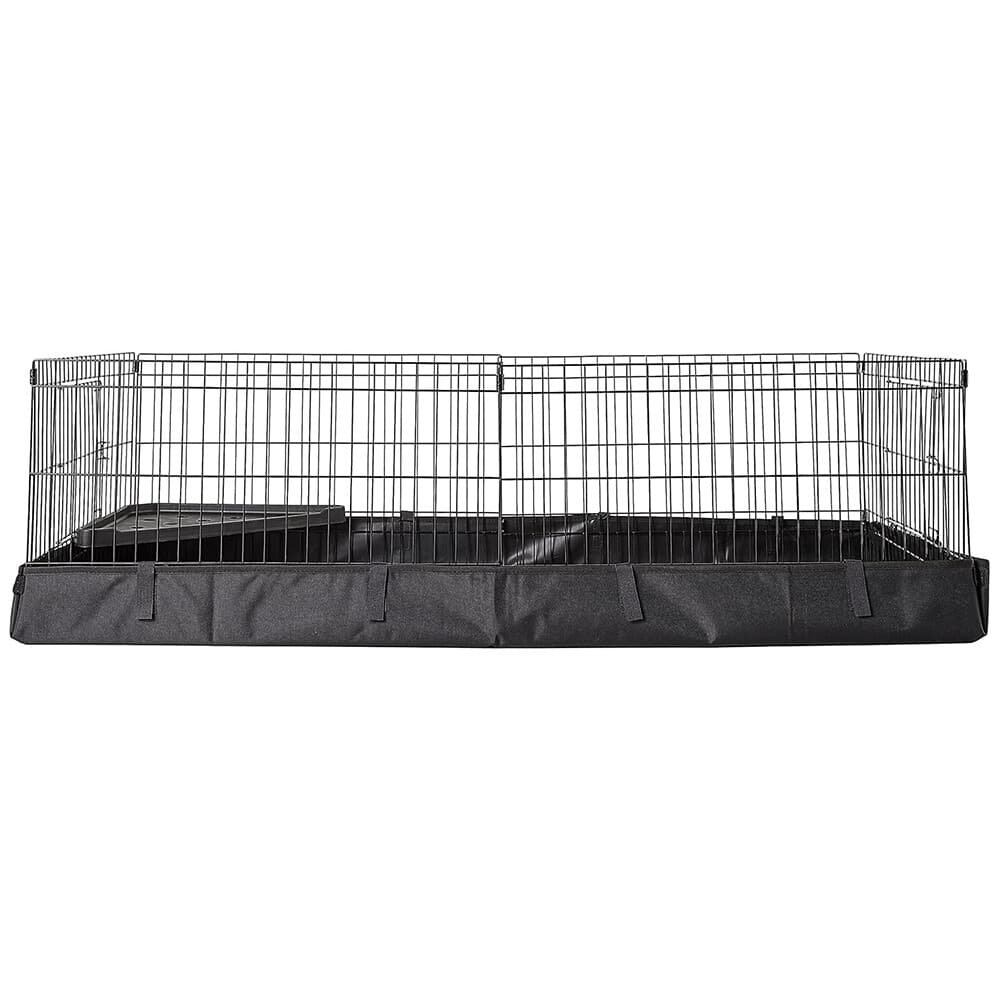 118.5L Black Canvas-Bottomed Pet Cage for Guinea Pigs, Hamsters & More 47x14x24" 2