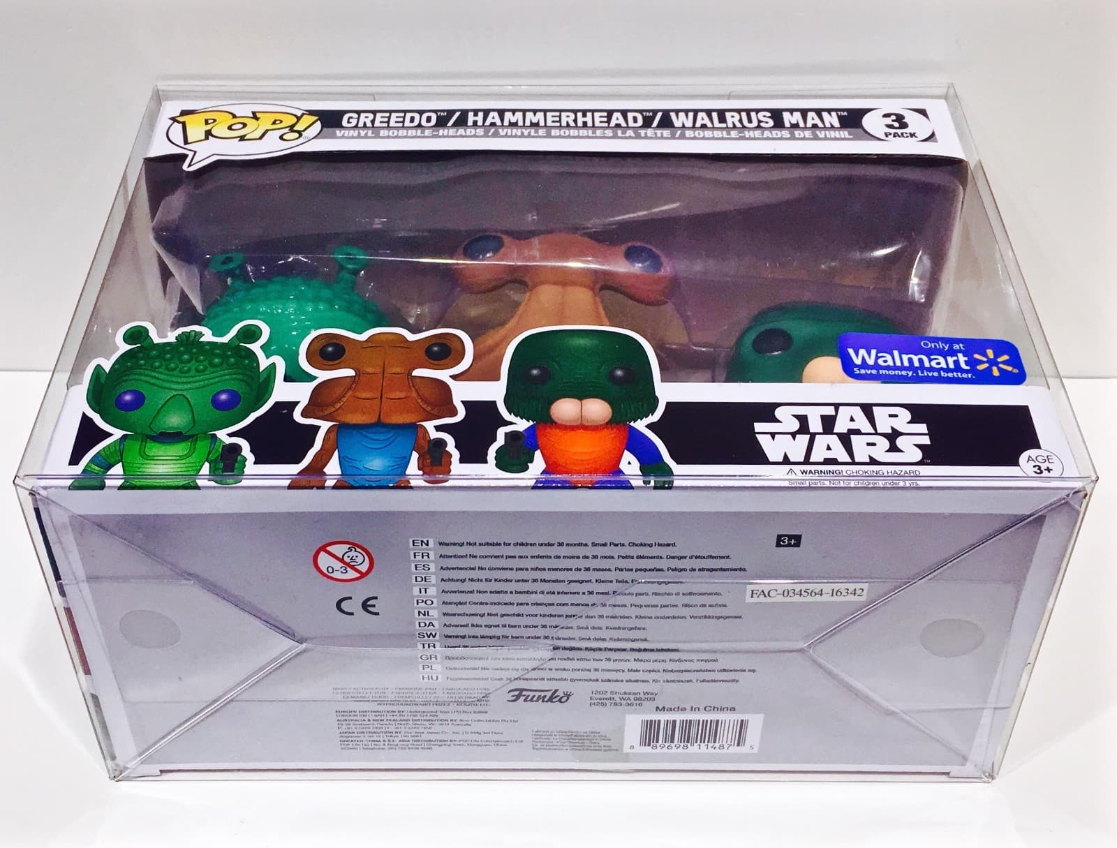 1 Box Protector For  Funko Walmart Star Wars 3 Packs  Cantina / Unhooded Emperor 5