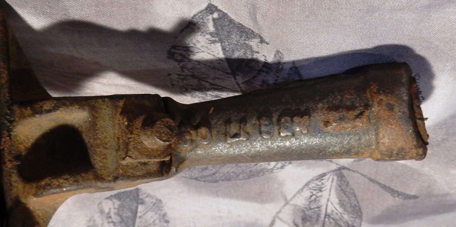 primitive vintage Iron Cultivator Head - 5 tine authentic rustic garden tool 6