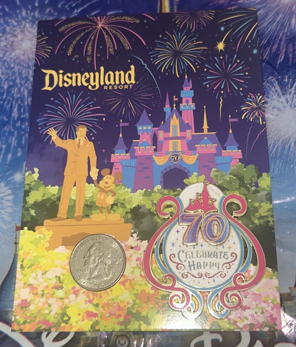 NEW 2025 Disneyland 70th Anniversary Cast Member Exclusive Celebrate Happy Pin! 2
