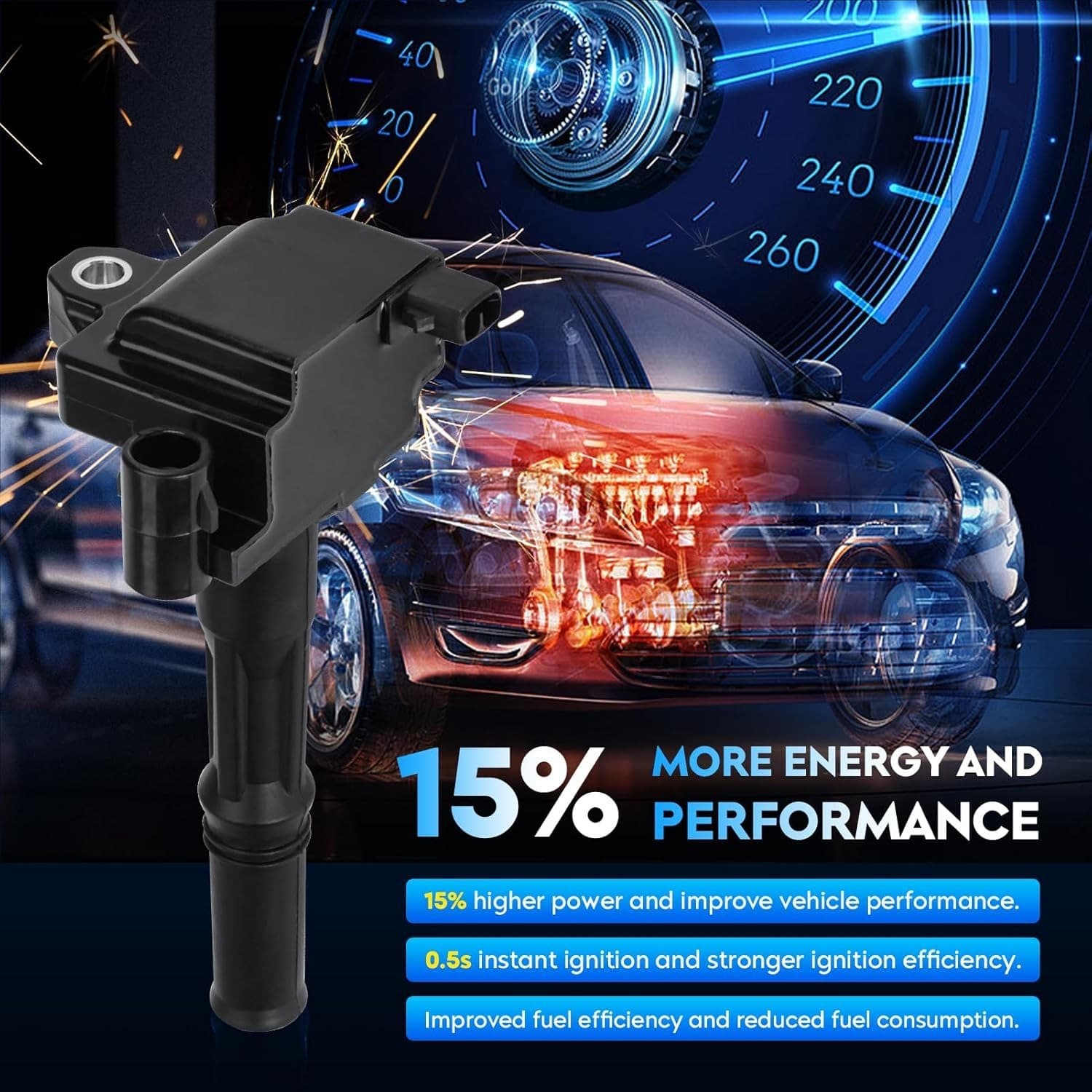 Ignition Coil Pack + Iridium Spark Plugs w/Ignition Wire for 1996-2002 Toyota... 6