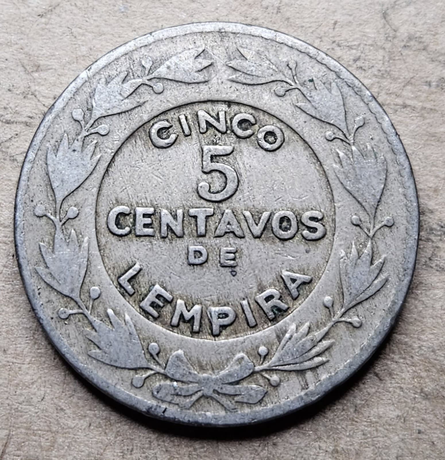 Honduras Cinco 5 Centavos - 1932 - Copper-Nickel Coin - KM# 72.1 - 1mil Mintage