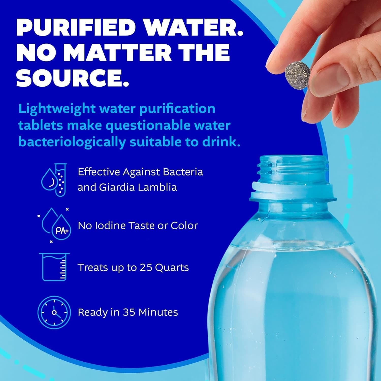 Potable Aqua Water Purification Tablets with PA Plus, 2 Bottles of 50 Tablets 4