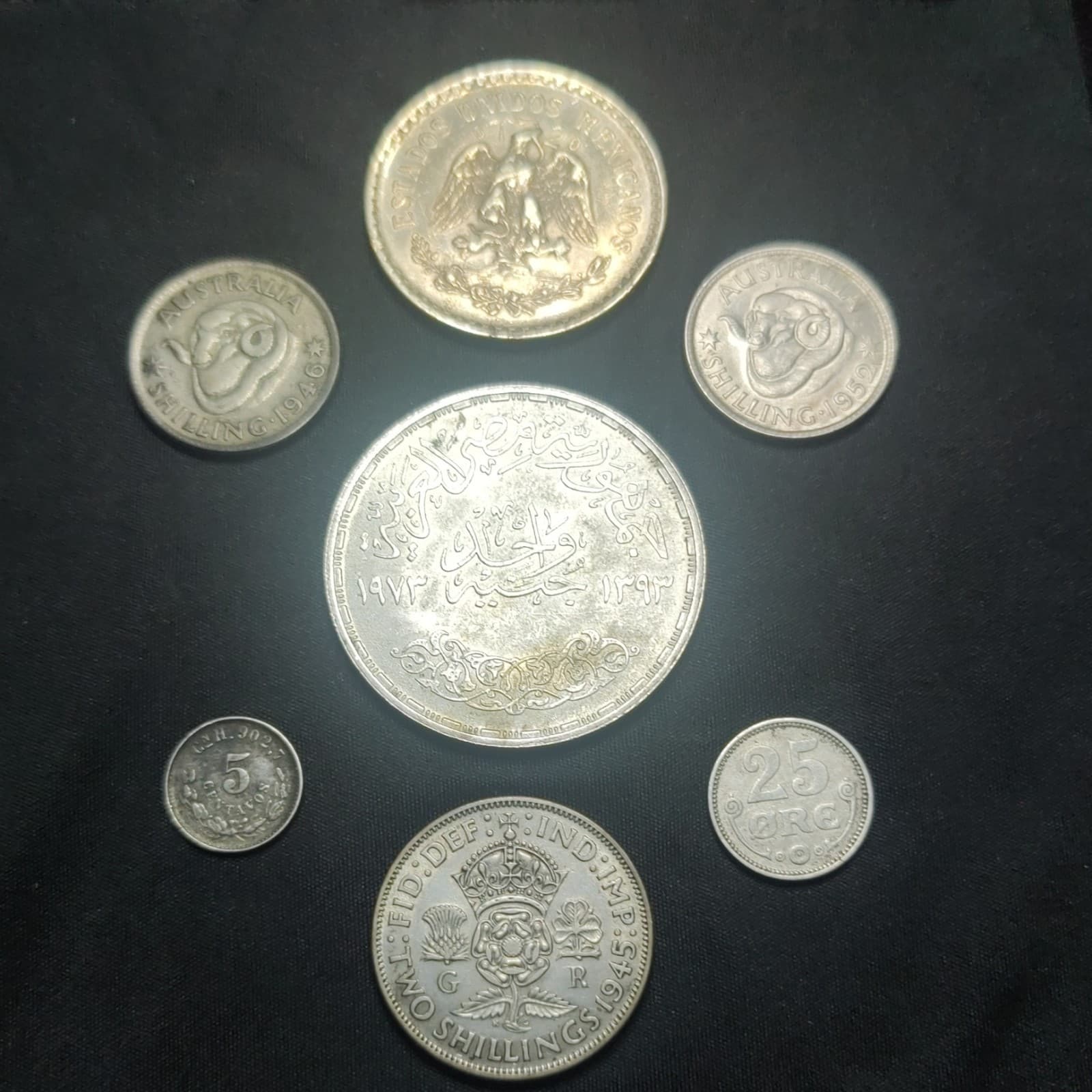 Lot of 7 world silver coins. Nice Variety  2