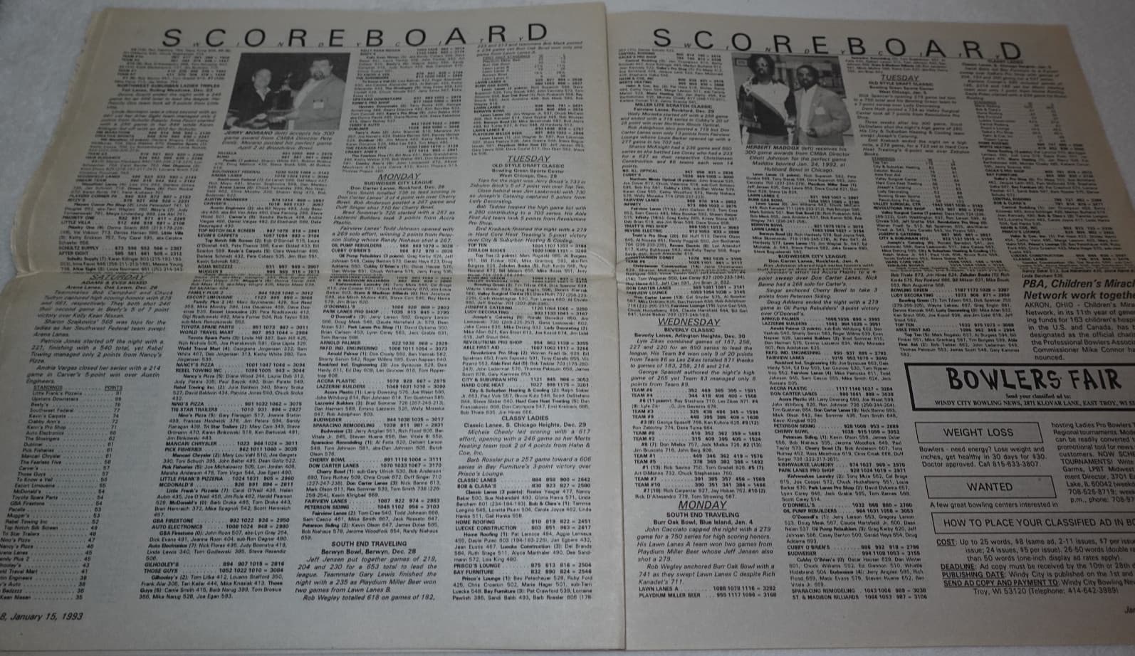 1993 Windy City Bowling News Chicago Area Original Newspaper 5