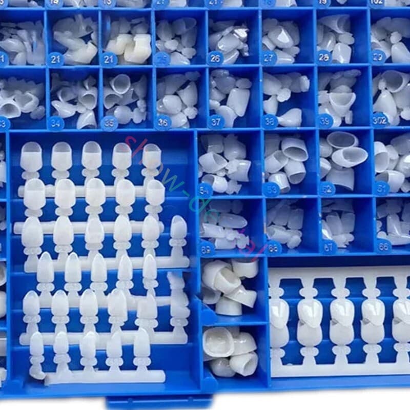 Dental Polyycarbonate Temporary Crowns 66 Size Box 360 Pcs W Paper Guide Chart 5