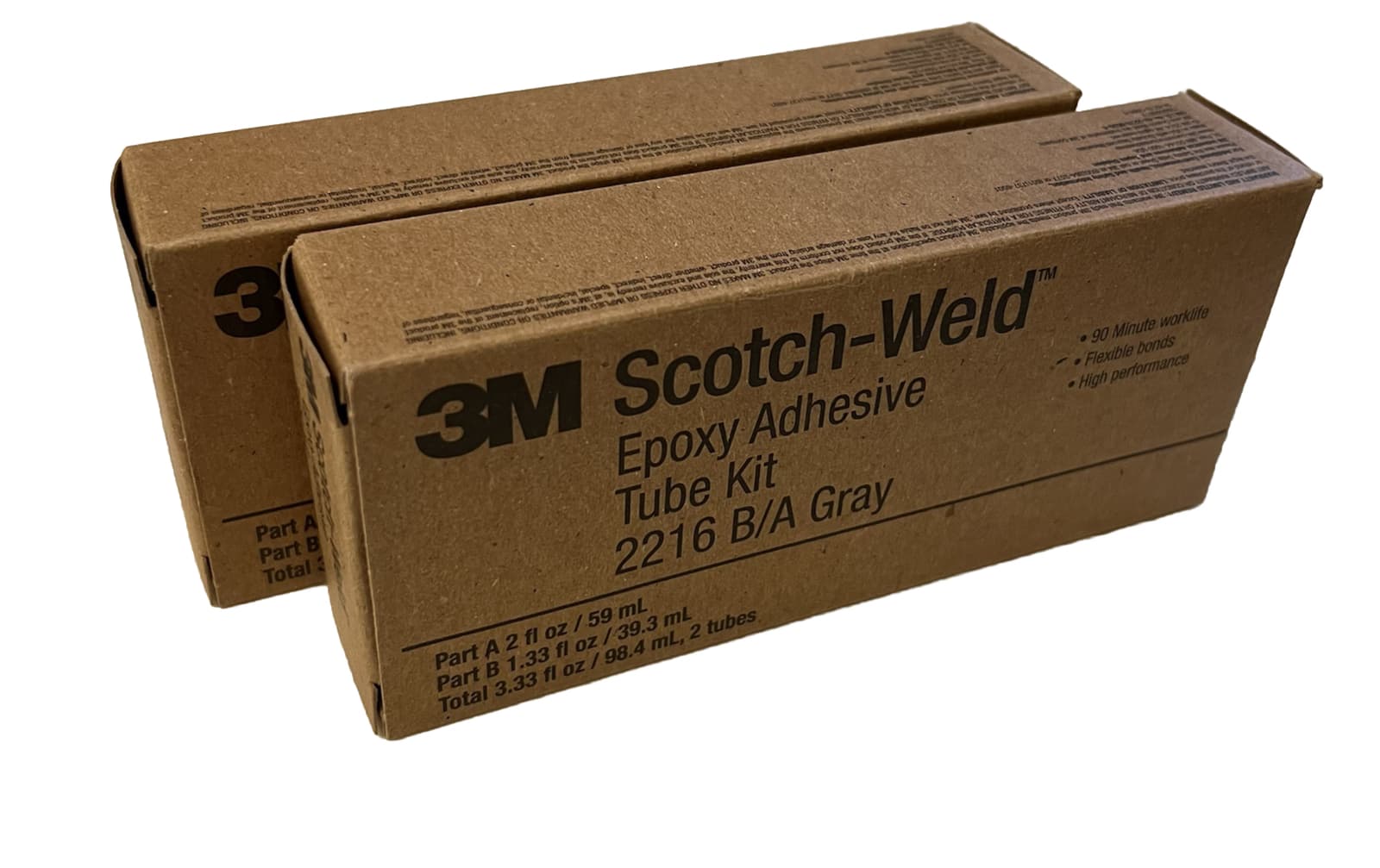 3M ScotchWeld Epoxy Adhesive EC-2216 Part B/A, Gray, Kit -SOLD AS 2 PACK(2 Kits)