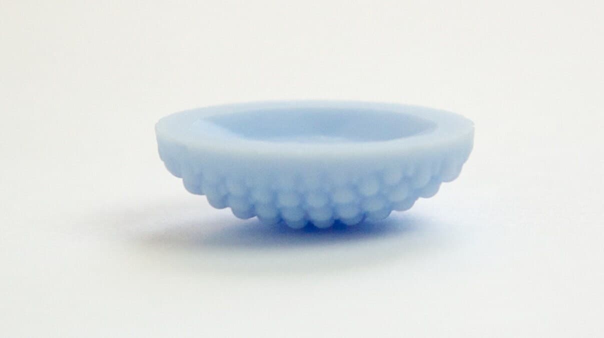 Vintage German Matte Periwinkle Blue Glass Bumpy Top Cabochon 25X18mm cab414G 2