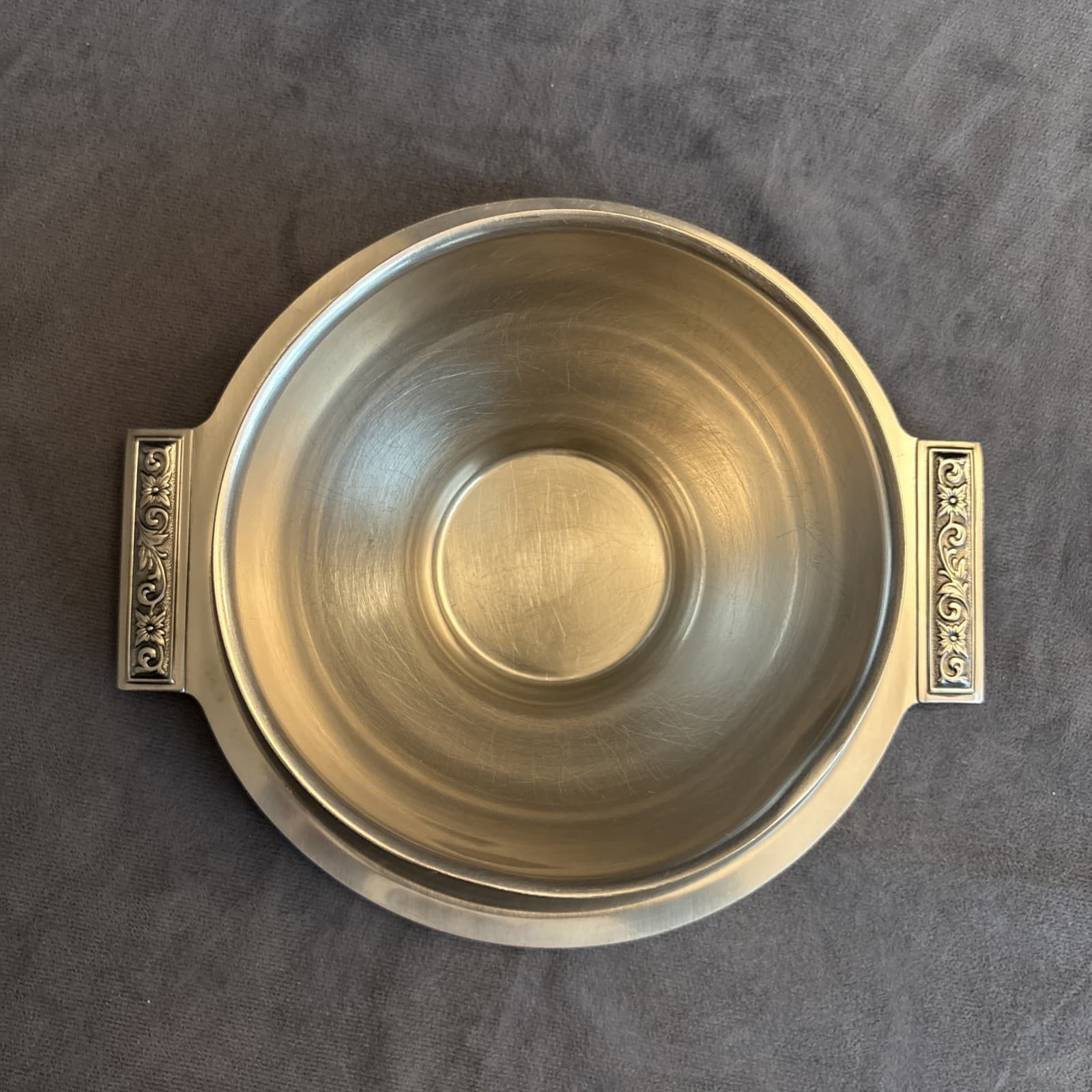 Vintage Mid Century Barware International Stainless Covered Bowl & Tray W Tools 3