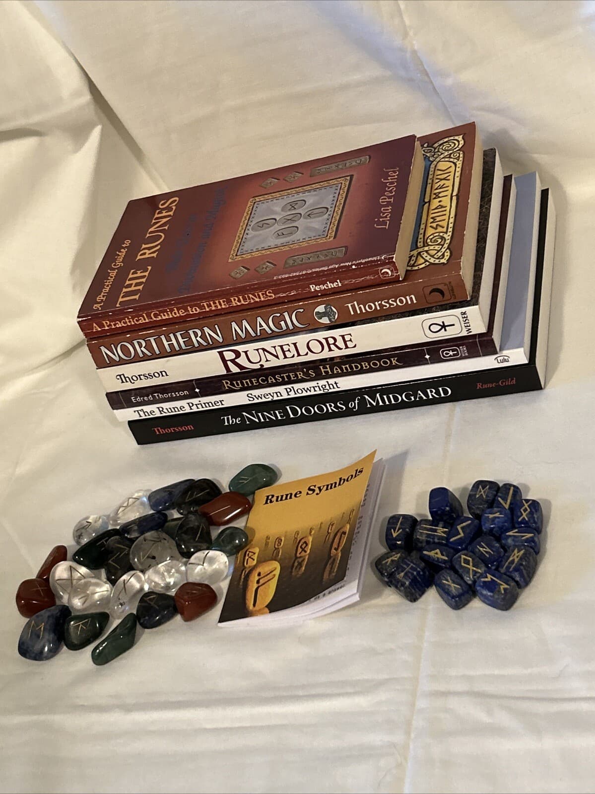 Rune Stones + Lot/6 Books Edred Thorsson, Sweyn Plowright, Lisa Peschel 2