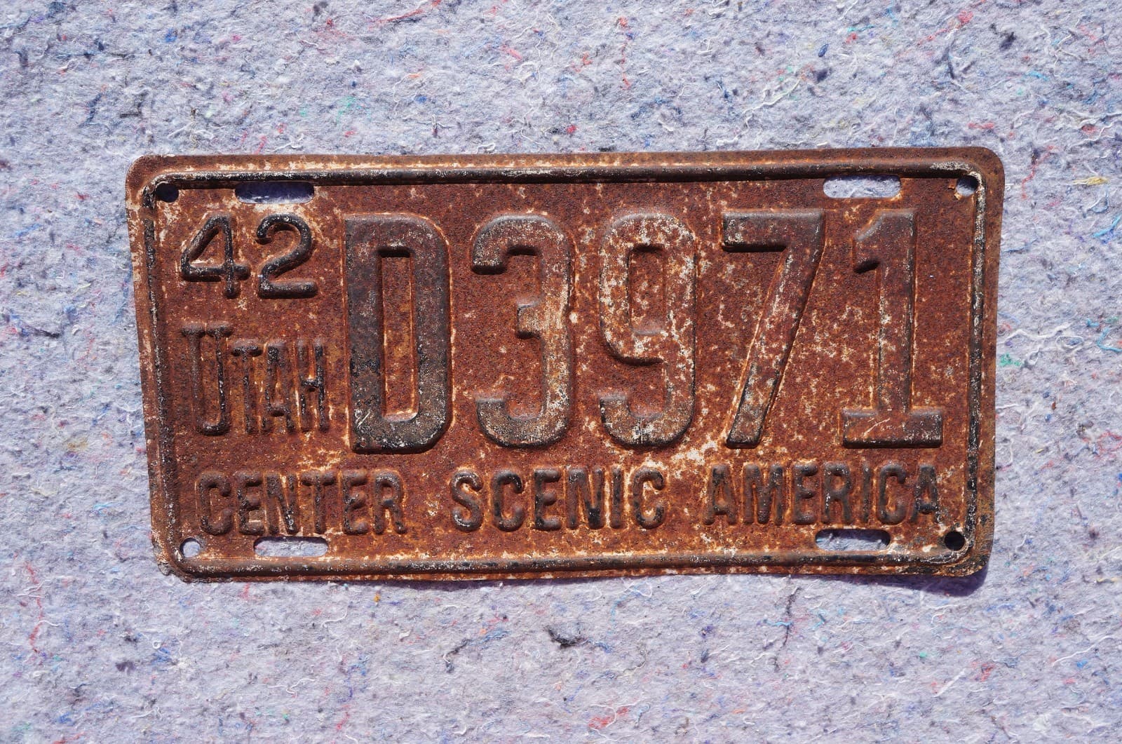 1942 UTAH License Plate - CENTER SCENIC AMERICA 4