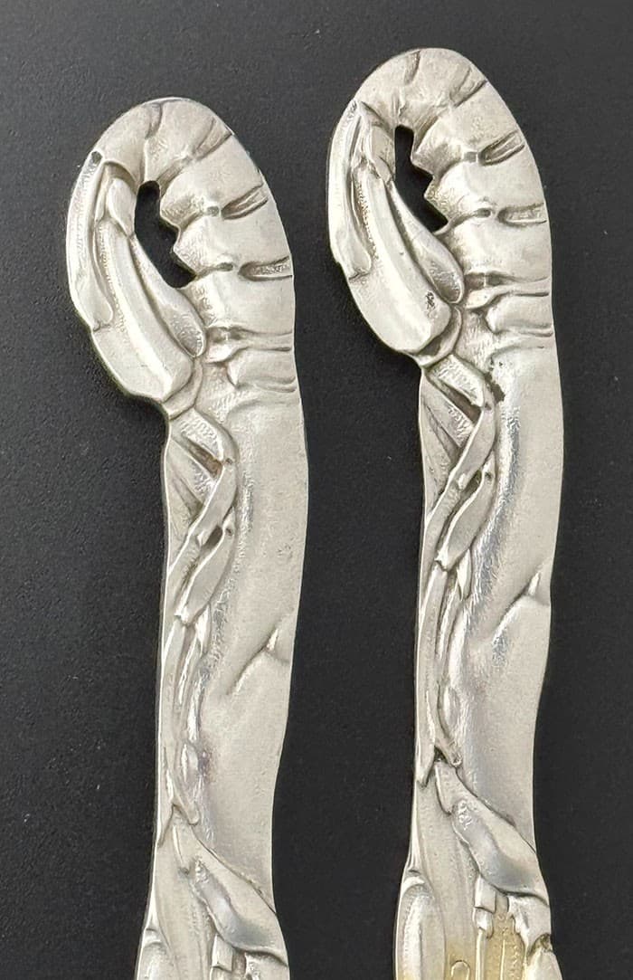 German 800 Silver 26 Piece Fish Set Lobsters Octopus Bruckman & Sohne 3