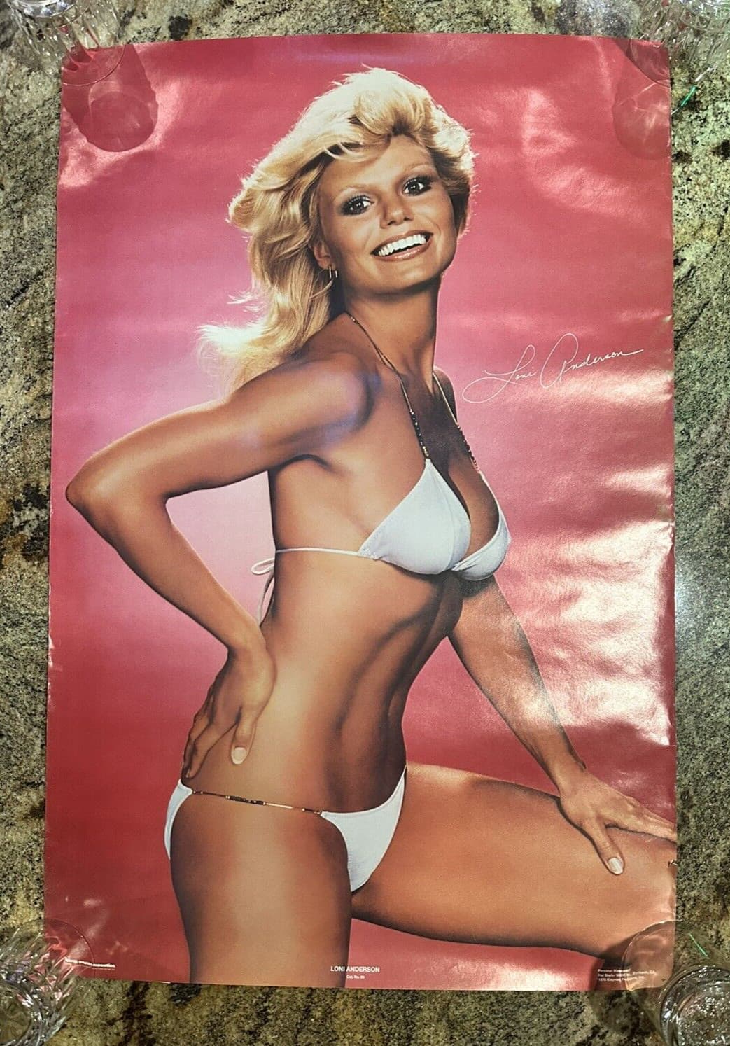 1978 Loni Anderson Sexy Pinup WKRP 70's #60 Vintage Original Poster White Bikini
