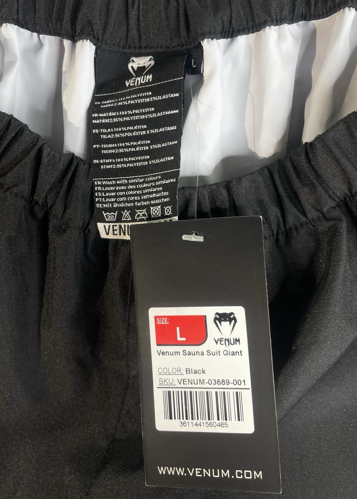 Venum Sauna Suit Giant Pants Men's Large Black NWT 4